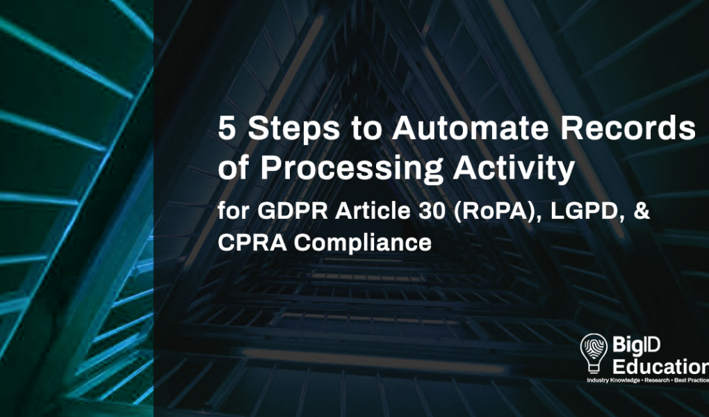 5 Steps to Automate GDPR Article 30 & CPRA Compliance | BigID