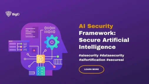 AI Security Framework illustration with text: 'Secure Artificial Intelligence' and hashtags #aisecurity #datasecurity #aifortification #secureai.