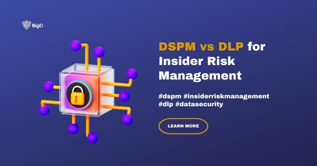 An image lock in a box connected to nodes illustrating DSPM vs DLP