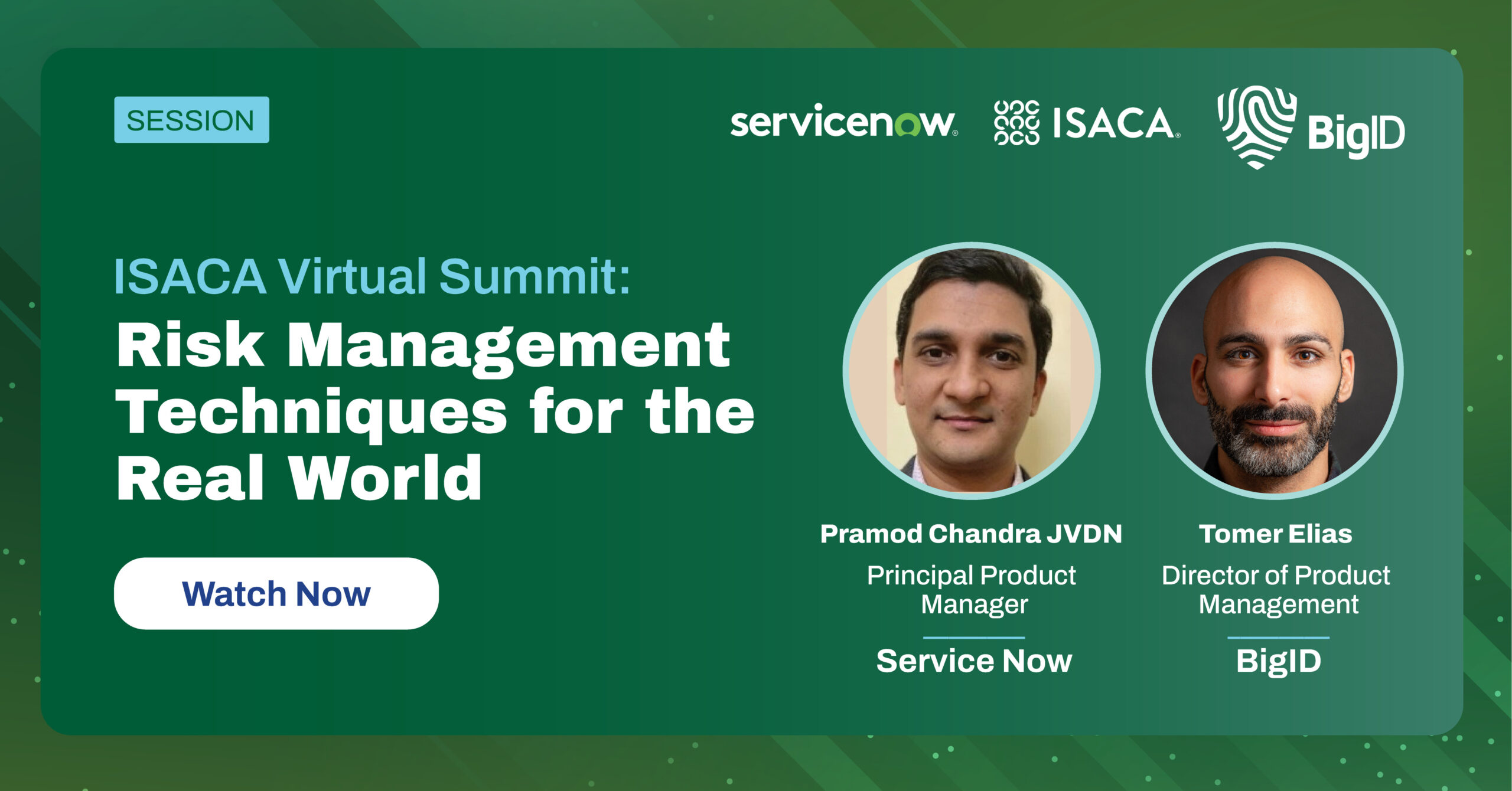 ISACA Virtual Summit: Risk Management Techniques for the Real World | BigID