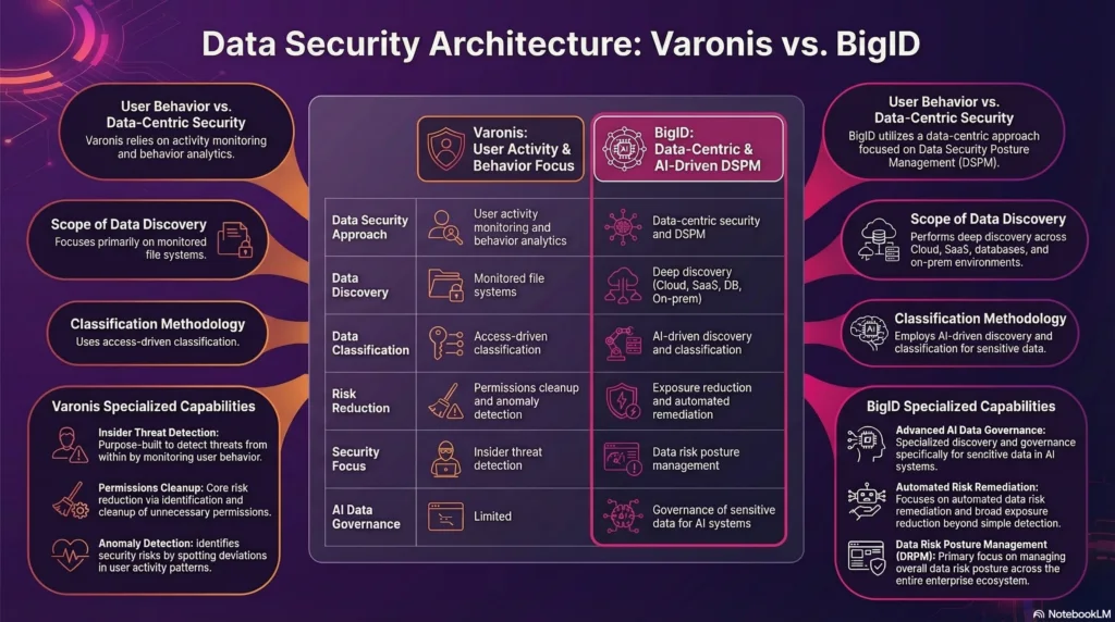 Varonis vs BigID: Data Security Capabilities